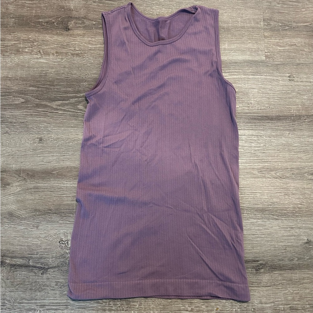Purple Sleeveless Ribbed Top